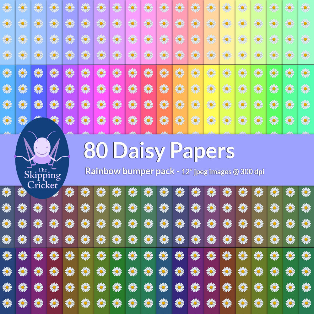 80 daisy scrapbooking papers, daisy digital papers, flower digital papers, flower papers digital, digital flower papers  – INSTANT DOWNLOAD
