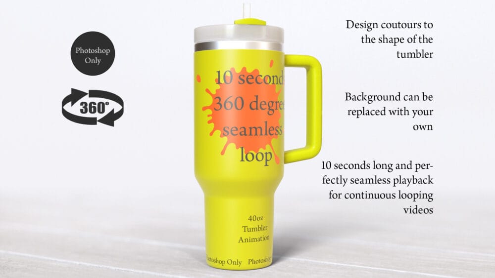 Animated 40oz Tumbler Mockup with Handle - Image 2
