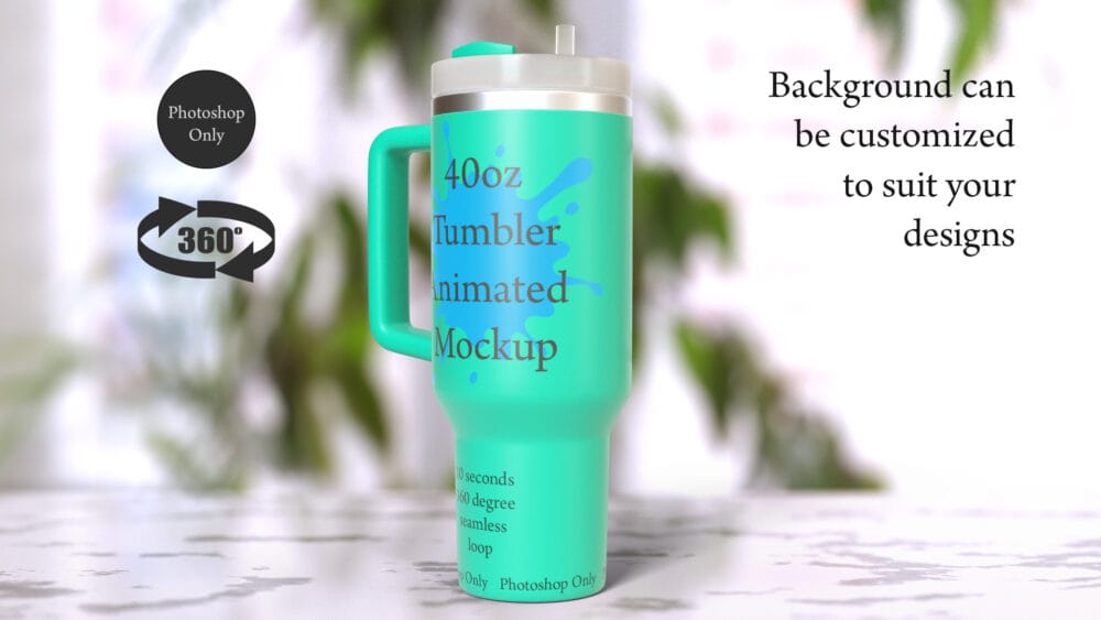 Animated 40oz Tumbler Mockup with Handle - Image 4