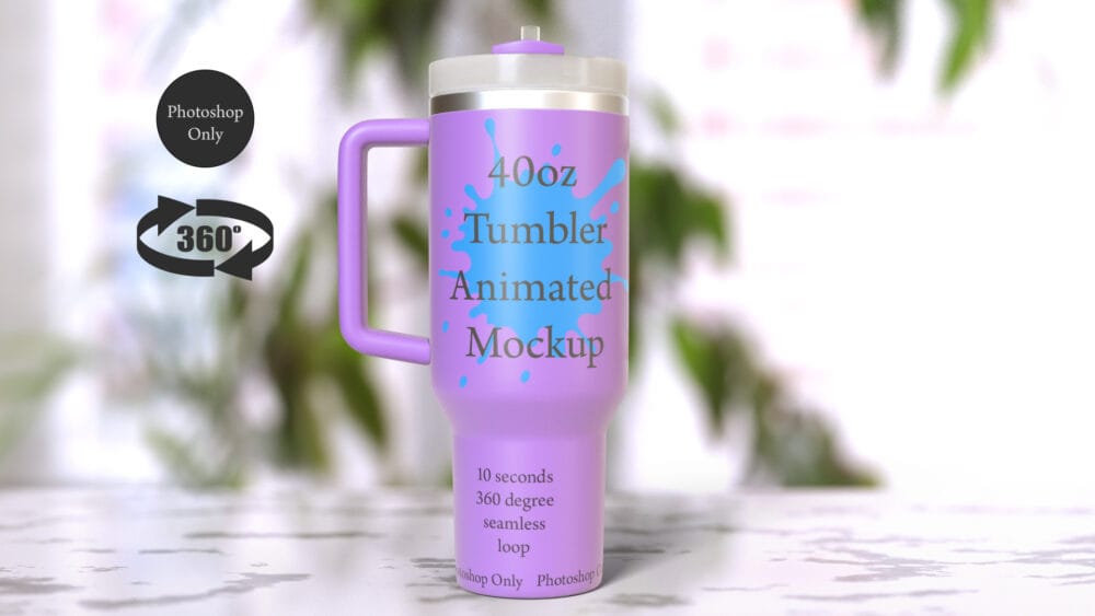 Animated 40oz Tumbler Mockup with Handle - Image 5
