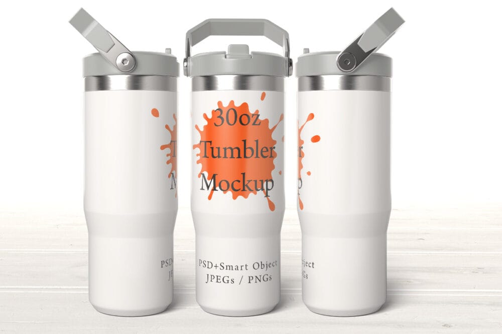 30oz flip top tumbler mockup
