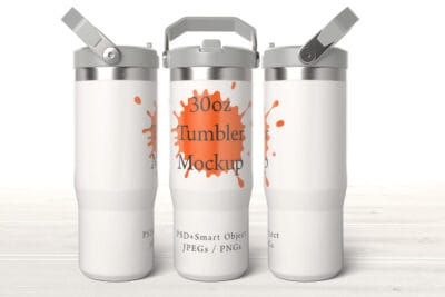 30oz flip top tumbler mockup