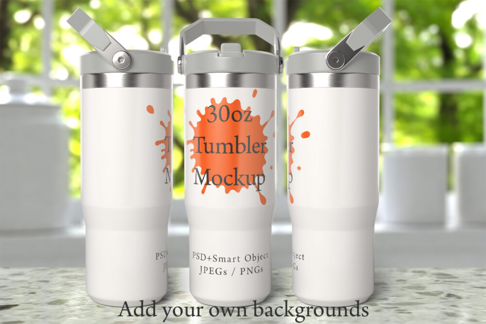 30oz flip top tumbler mockup